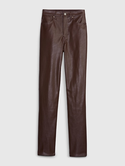 Image number 6 showing, High Rise Vegan Leather Vintage Slim Pants