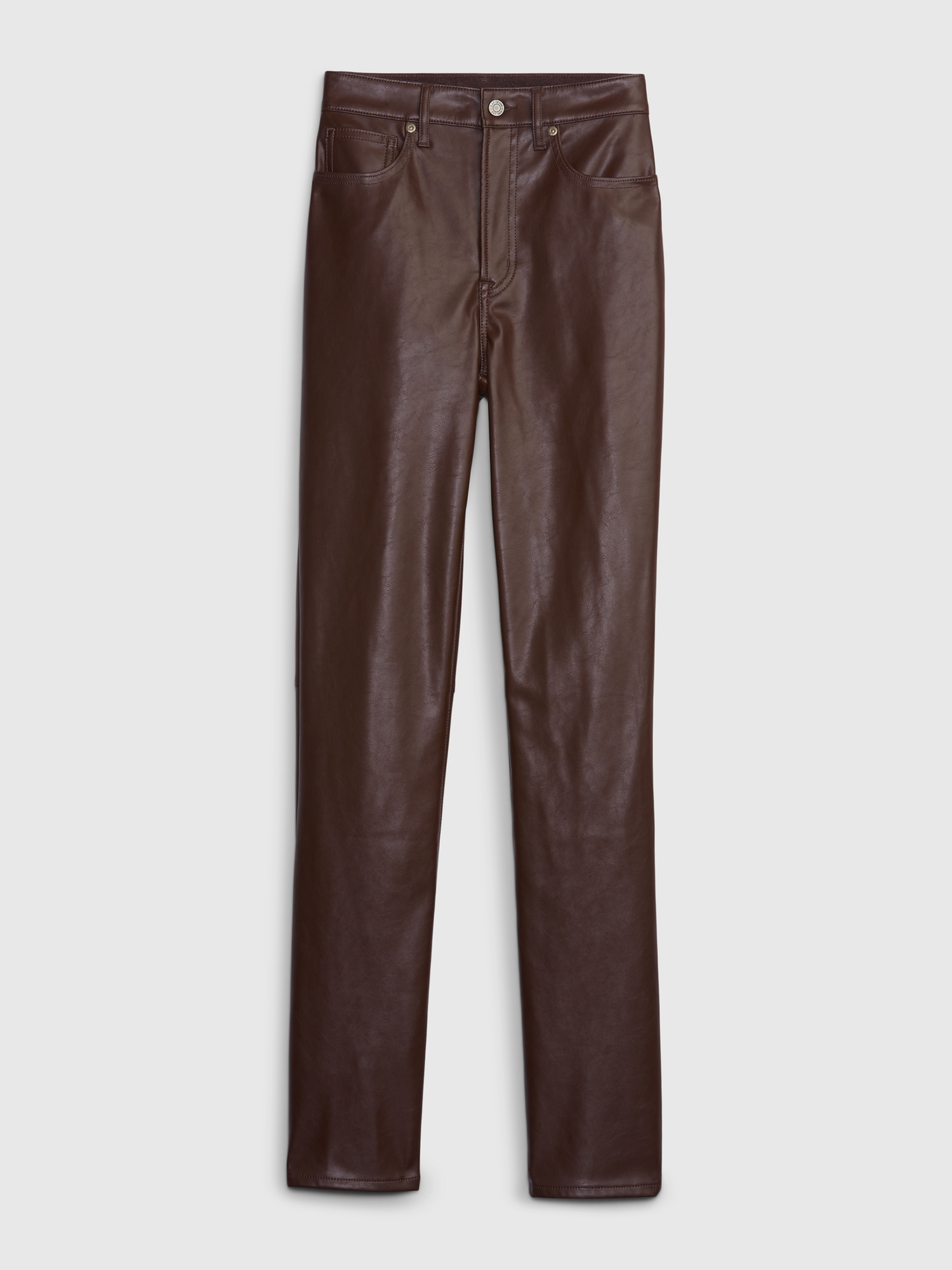 Vintage 100% Leather Brown Pants / 90's High Rise Chocolate Brown