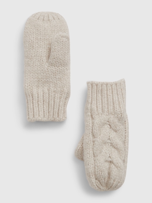 View large product image 1 of 1. Toddler Recycled Cable-Knit Mittens