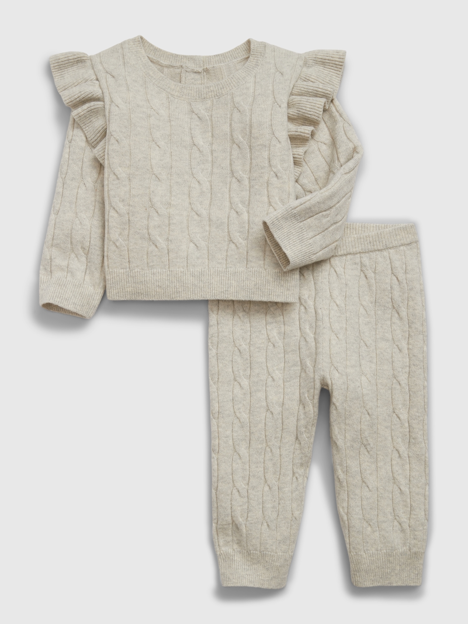 Baby CashSoft Cable-Knit Sweater Outfit Set