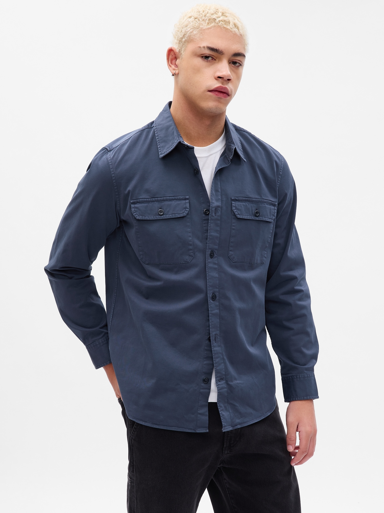 Soft twill utility shirt Comfort fit, Le 31, Shop Men's Solid Shirts  Online