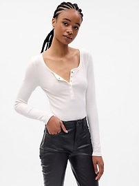 Modern Rib Henley Bodysuit