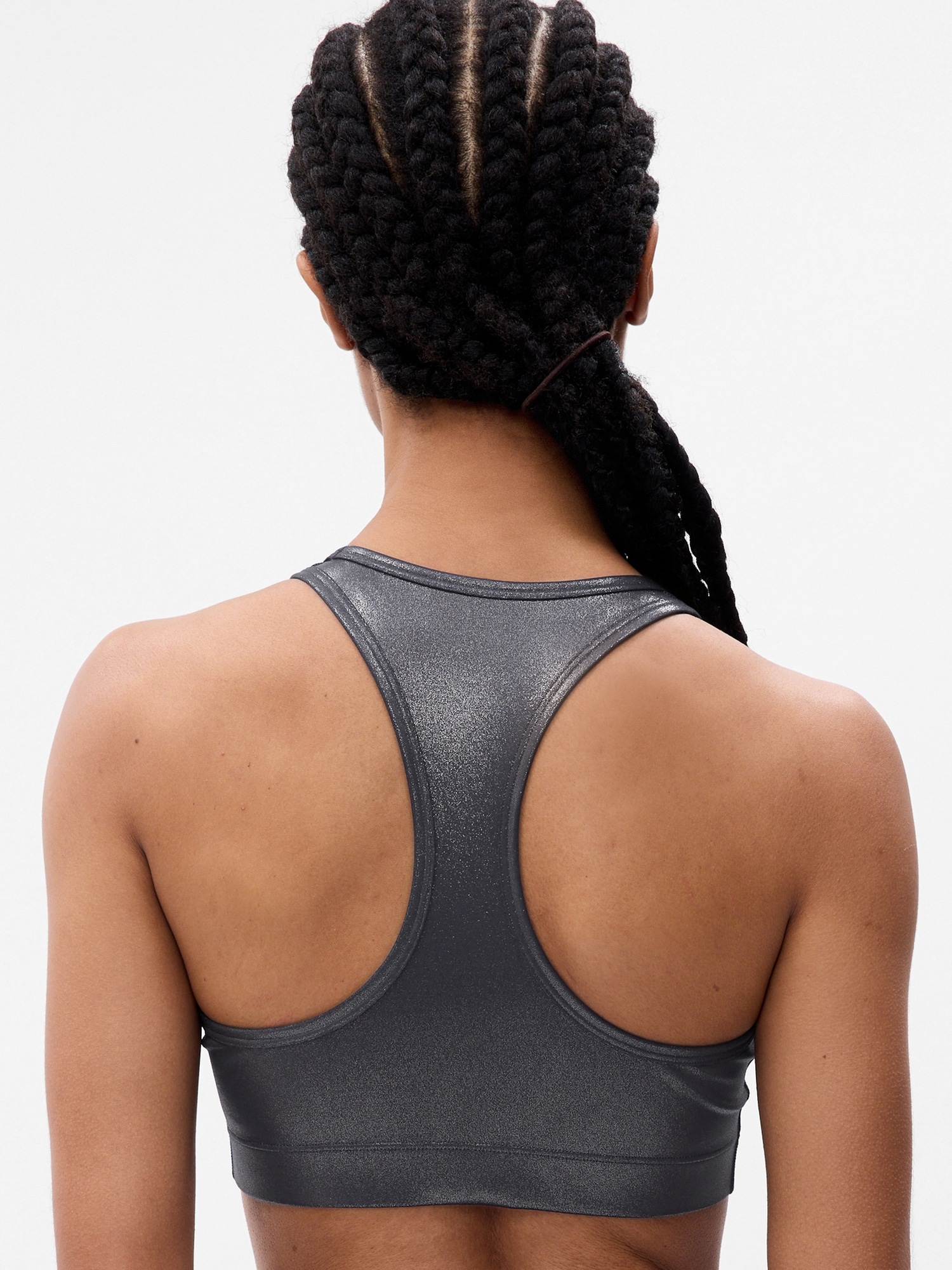 Gap Fit Low Support Ribbed Racerback Sports Bra in Brushed Tech Jersey