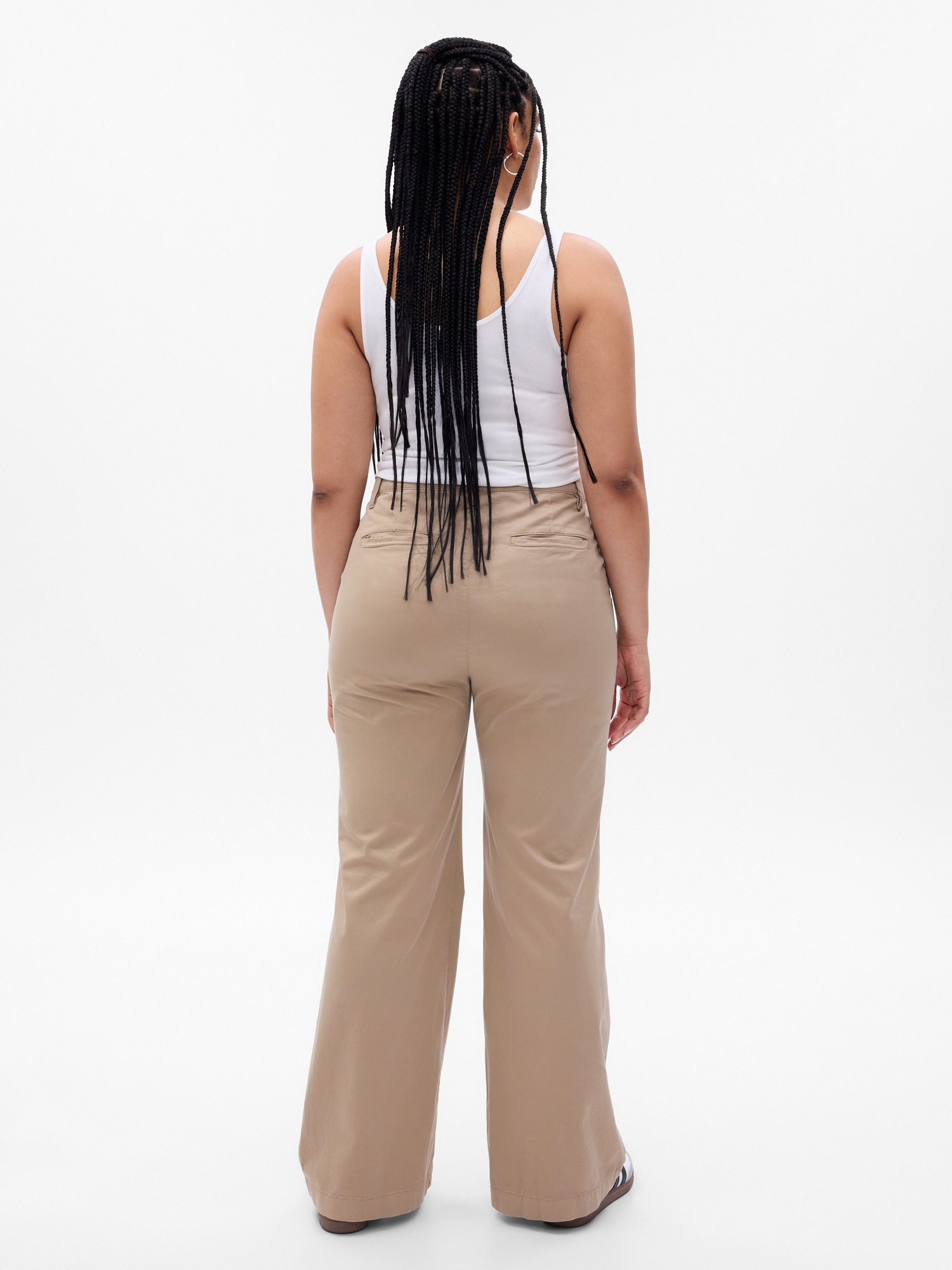 Flared paperbag clearance trousers