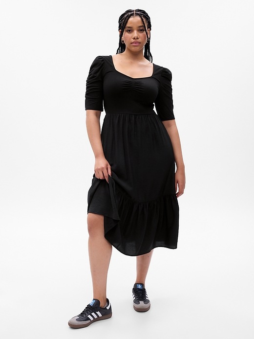 Image number 4 showing, Ruched Tiered Midi Dress