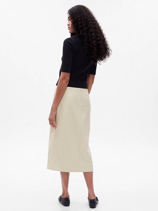 Vegan Leather Midi Skirt