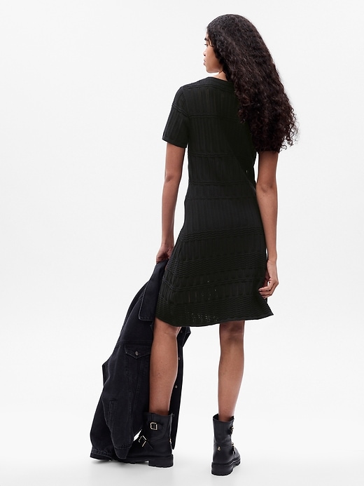 Image number 2 showing, Pointelle Mini Sweater Dress