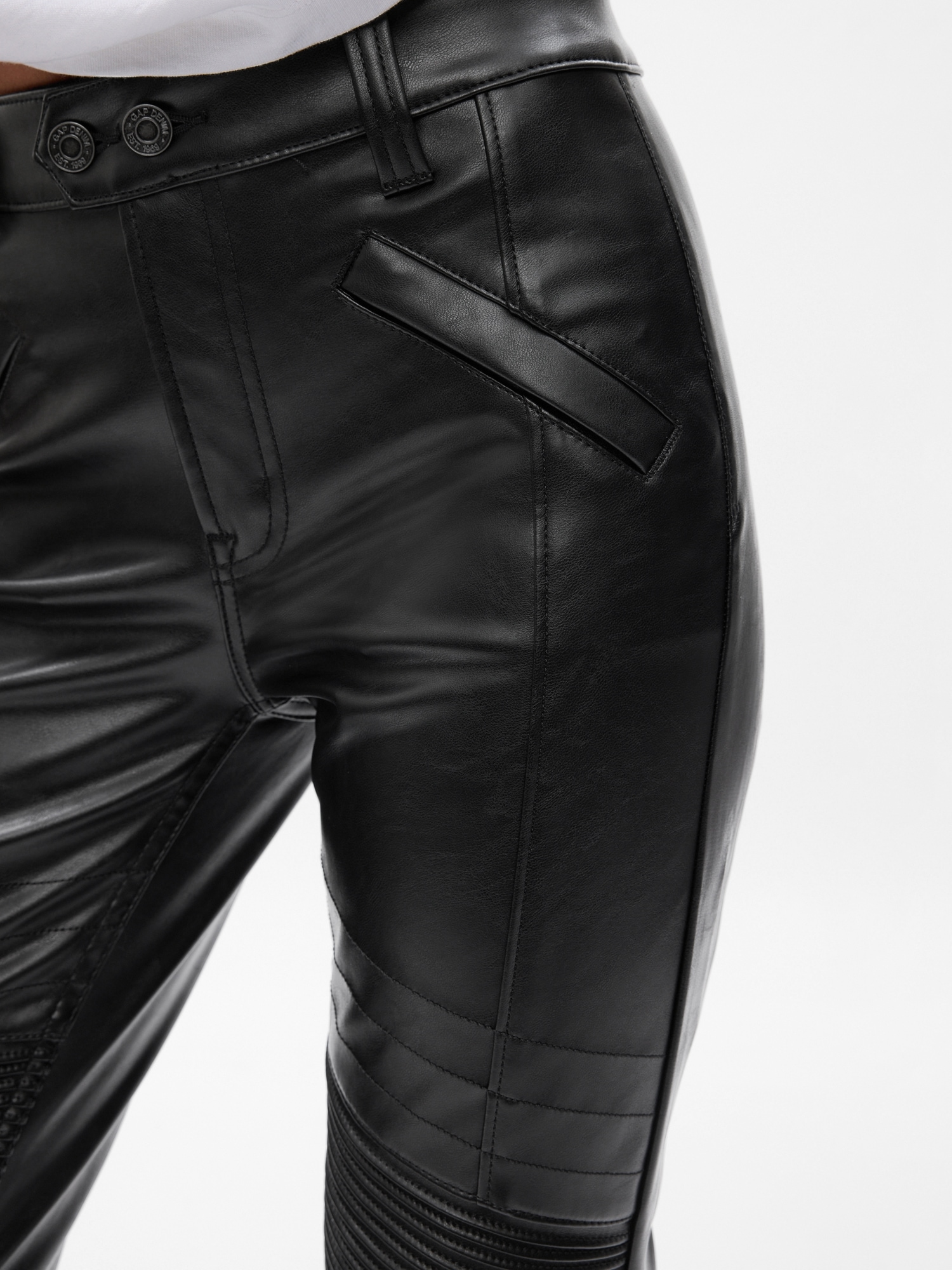 Straight Women Pu Leather Pants Back Zipper Split Slim Moto Club Party Long  Trousers, Black, Small Long : : Clothing, Shoes & Accessories