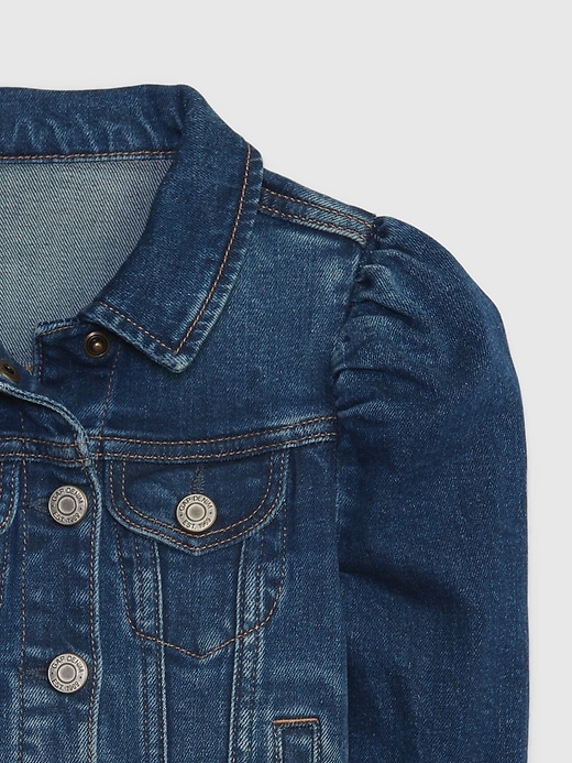 Image number 3 showing, Toddler Puff Sleeve Denim Jacket