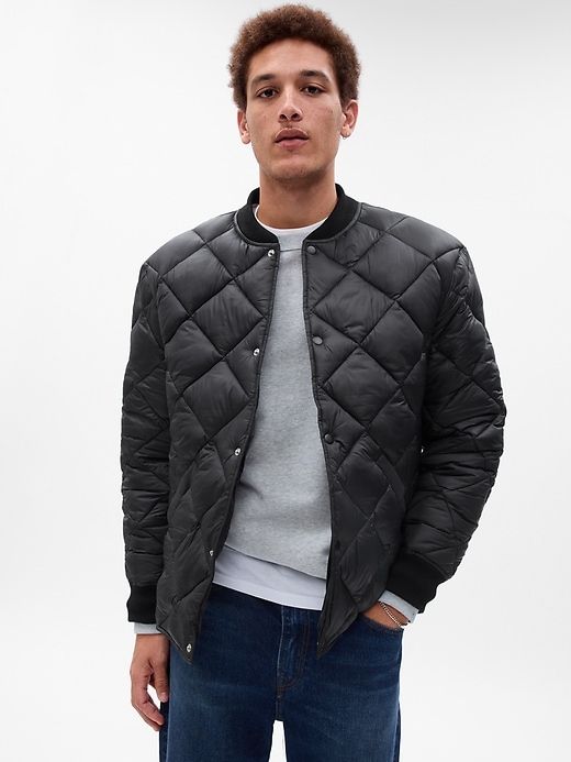 Recycled Quilted Bomber Jacket