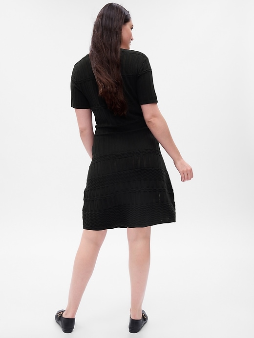 Image number 5 showing, Pointelle Mini Sweater Dress