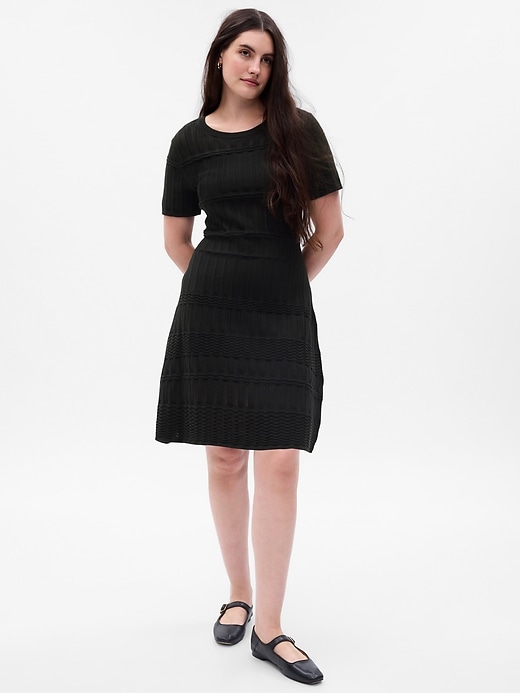 Image number 4 showing, Pointelle Mini Sweater Dress