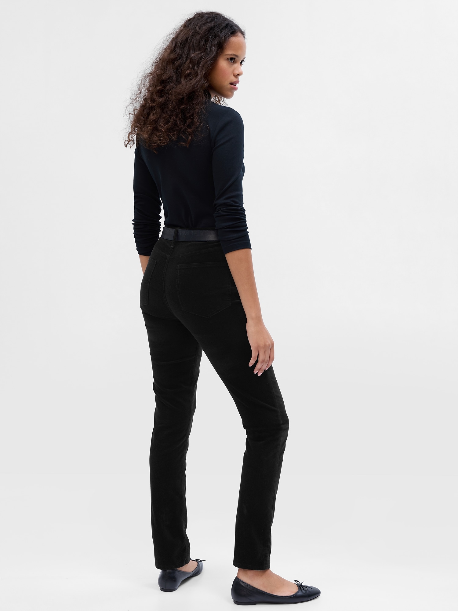 Vintage Black Velvet Pants Size S Women Slack Trousers Fuzzy