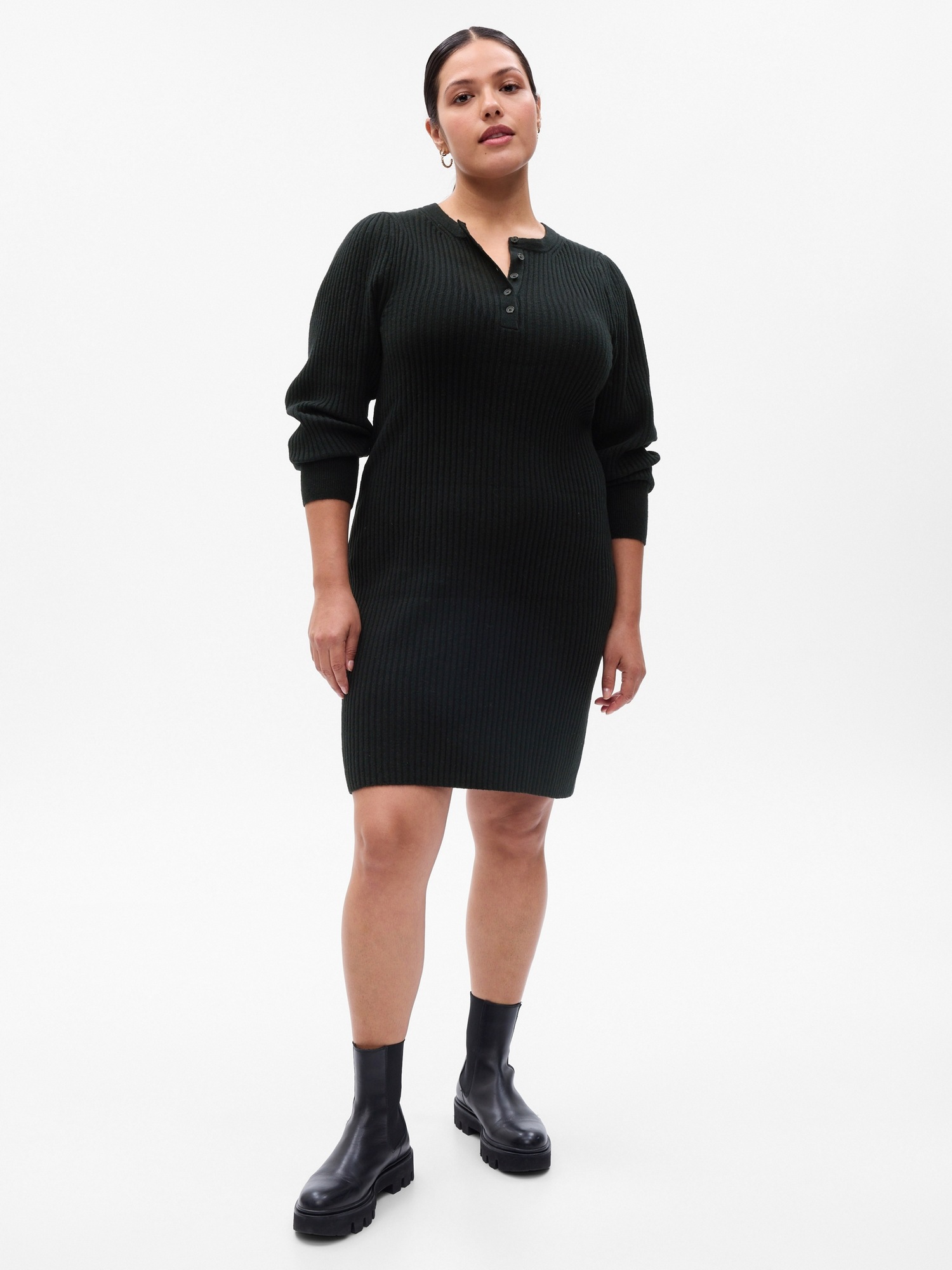 Plus size black hot sale sweater dress