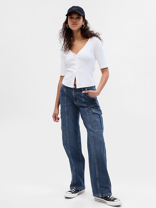 Image number 1 showing, Mid Rise ’90s Loose Cargo Jeans