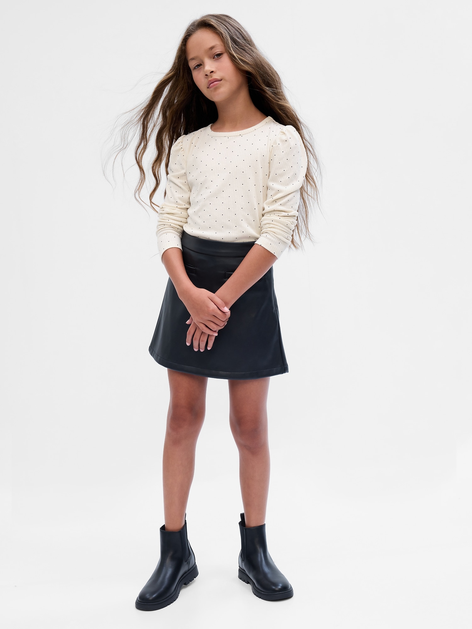 Kids Softspun Puff Sleeve Rib T-Shirt