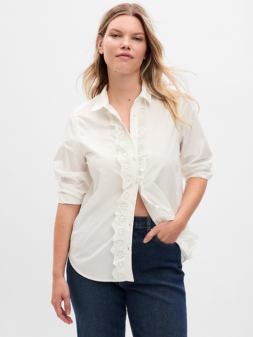 Image number 4 showing, Eyelet Ruffle Perfect Shirt