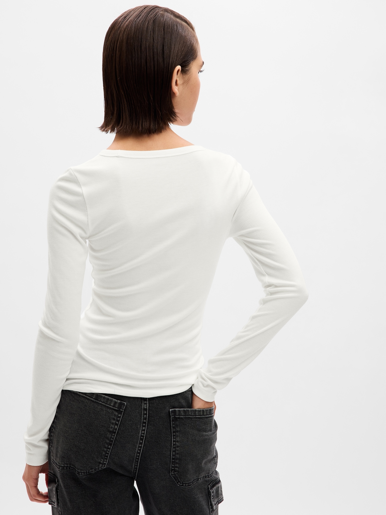 ASOS DESIGN long sleeve muscle t-shirt with back and elbow cut outs in  white