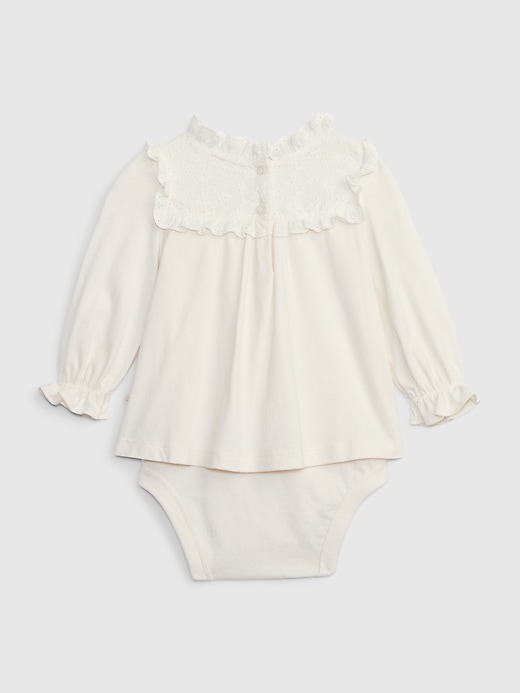 Image number 2 showing, Baby Eyelet Lace-Bib Bodysuit