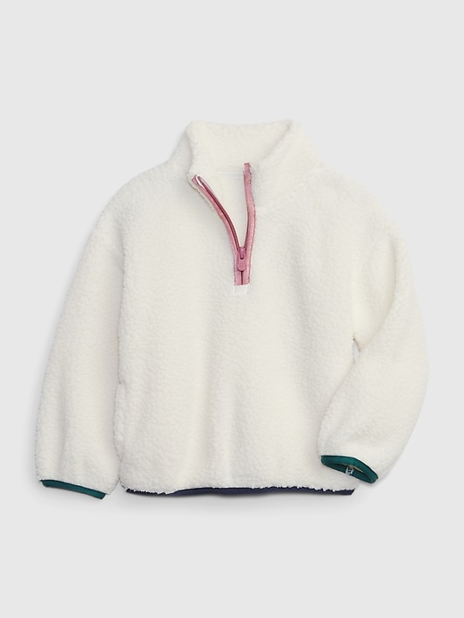 View large product image 1 of 1. Toddler Sherpa Half-Zip Pullover Sweatshirt