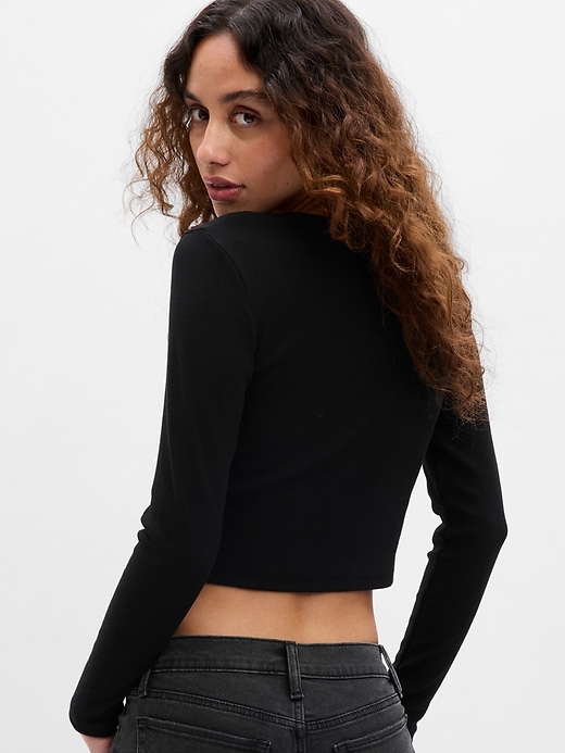 Image number 2 showing, Cropped Rib T-Shirt