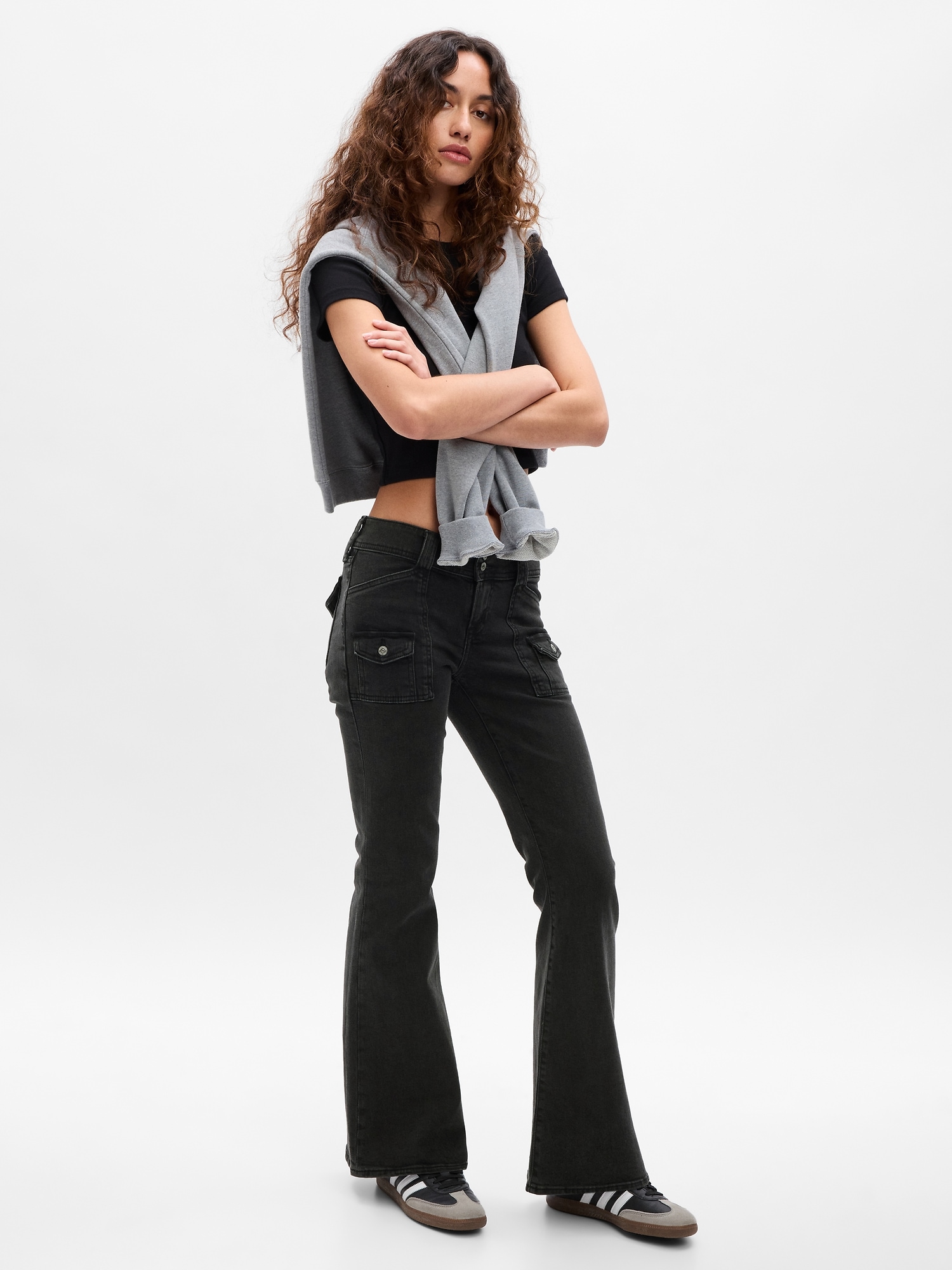 Women Y2k Flare Jeans Low Rise Slim Boot Cut Vintage Trousers Bell Bottom  Black Pants Streetwear at  Women's Jeans store