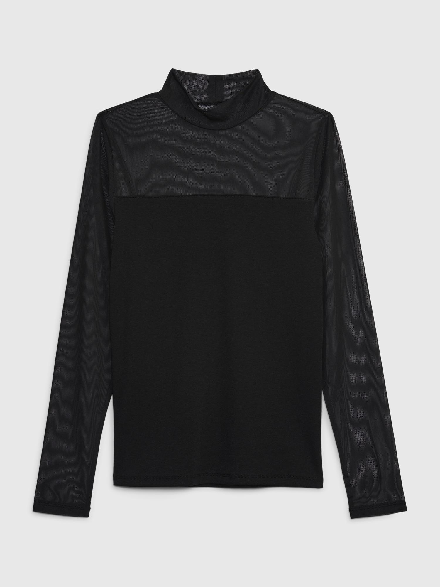 Extended Sizes Long Sleeve Mock Fishnet Shirt
