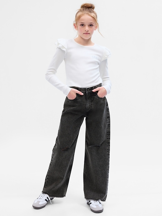 Image number 1 showing, Kids Low Rise Stride Wide-Leg Jeans