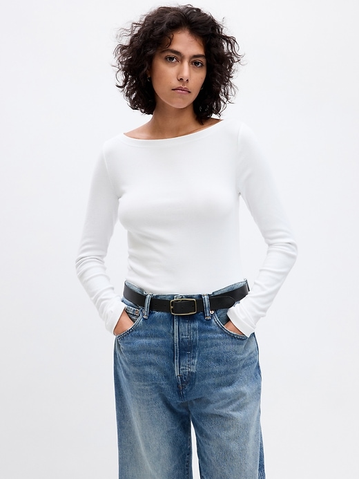 Image number 8 showing, Modern Boatneck T-Shirt