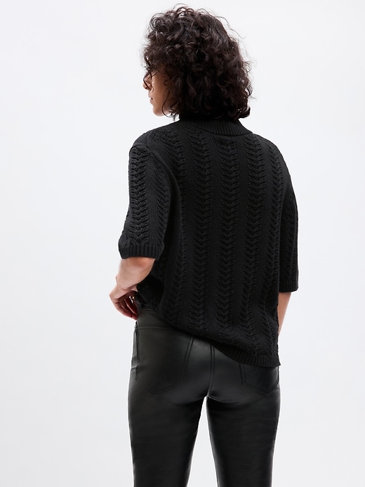 Image number 2 showing, Pointelle Mockneck Sweater