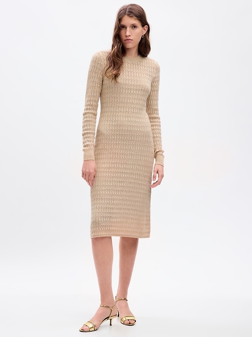 Image number 3 showing, Textured Midi Sweater Dress