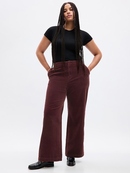 Image number 4 showing, Mid Rise Loose Corduroy Pants