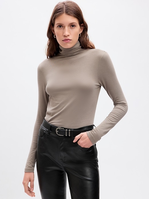 Image number 1 showing, Lightweight Turtleneck T-Shirt