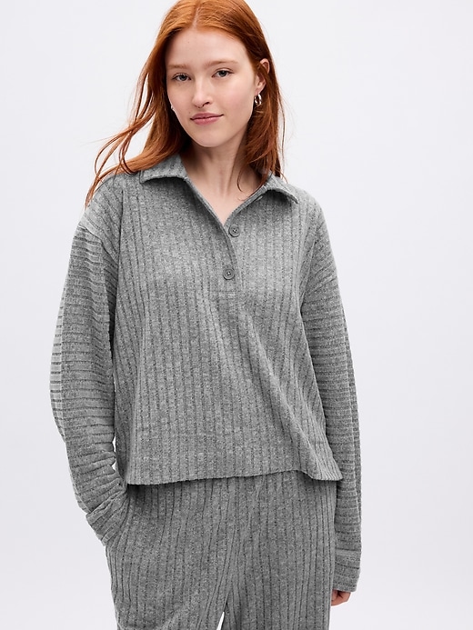 Image number 1 showing, Cozy Rib Henley PJ T-Shirt