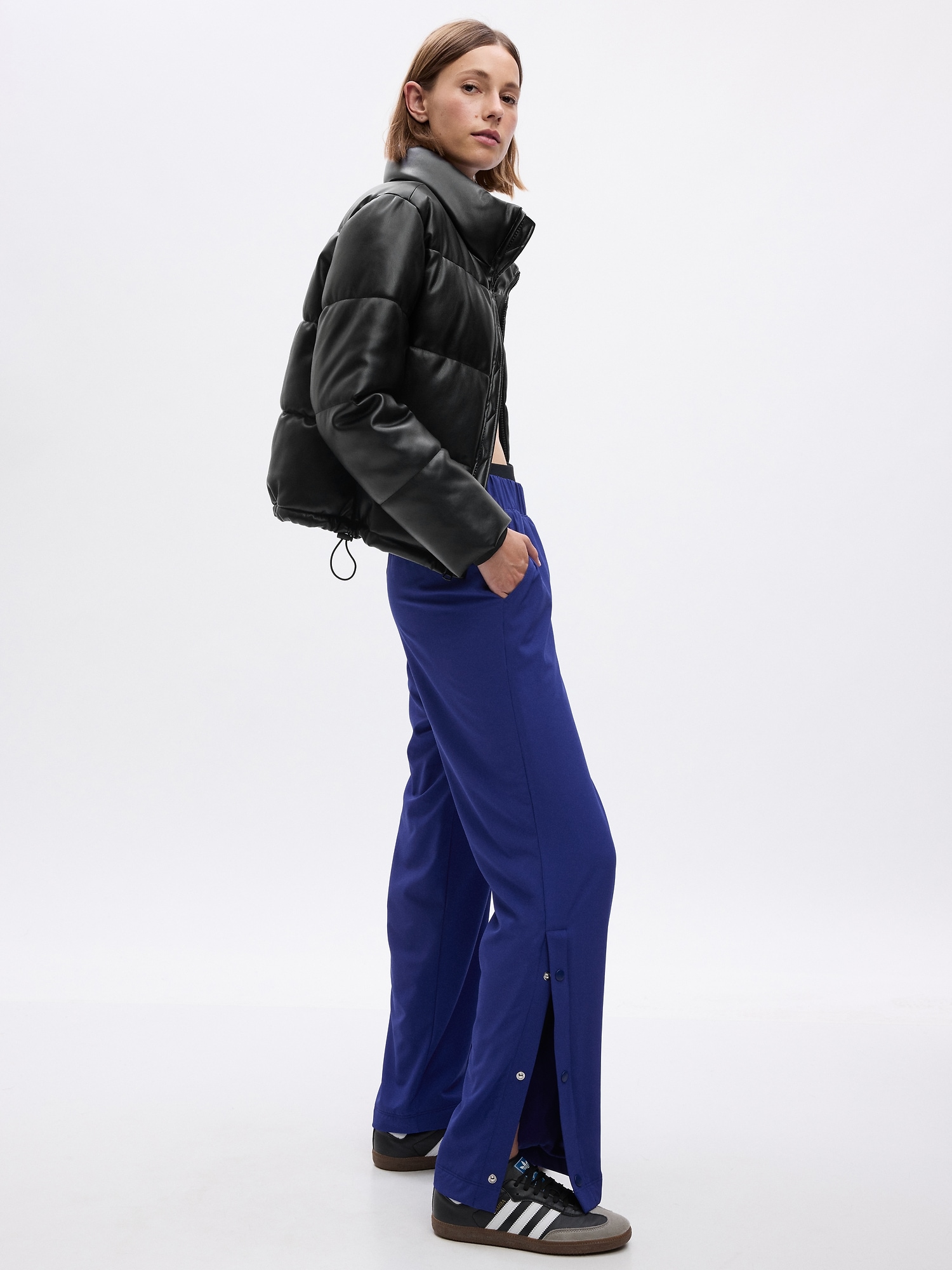 Fleece-Lined Cropped Ankle-Tied Pants for Women, Casual Sweatpants