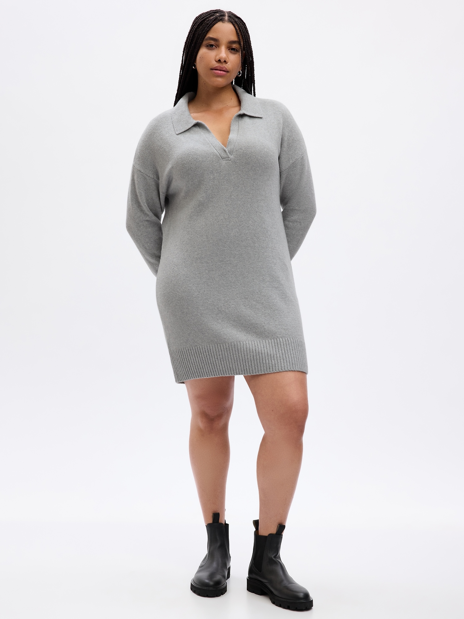 Plus size mini deals sweater dress