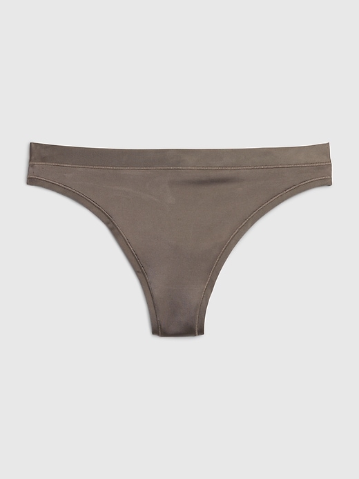 View large product image 1 of 1. High Rise Satin Thong