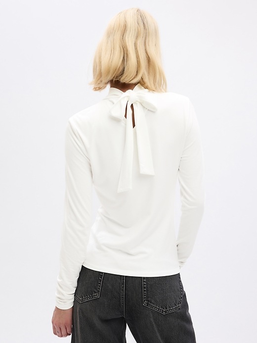 Tie Back Turtleneck T Shirt