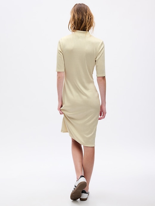 Image number 2 showing, Mockneck Rib Midi Dress