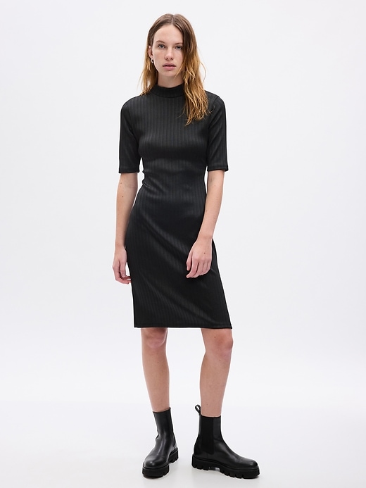 Image number 3 showing, Mockneck Rib Midi Dress