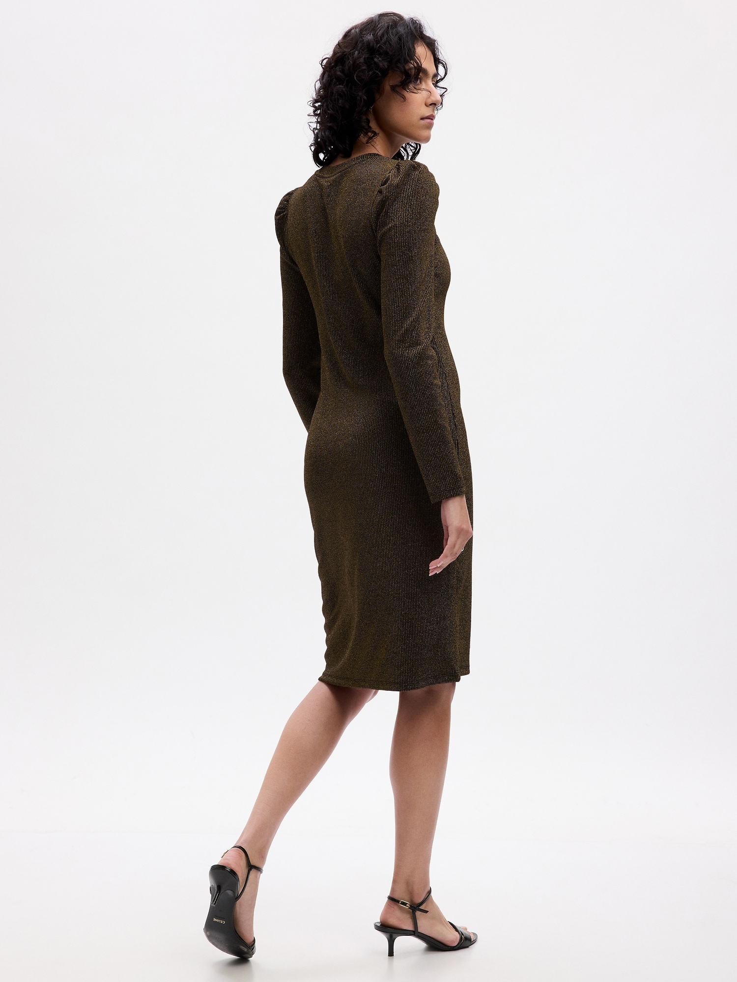 Celene Midi Dress - Slim Fit Bodycon Dress in Black