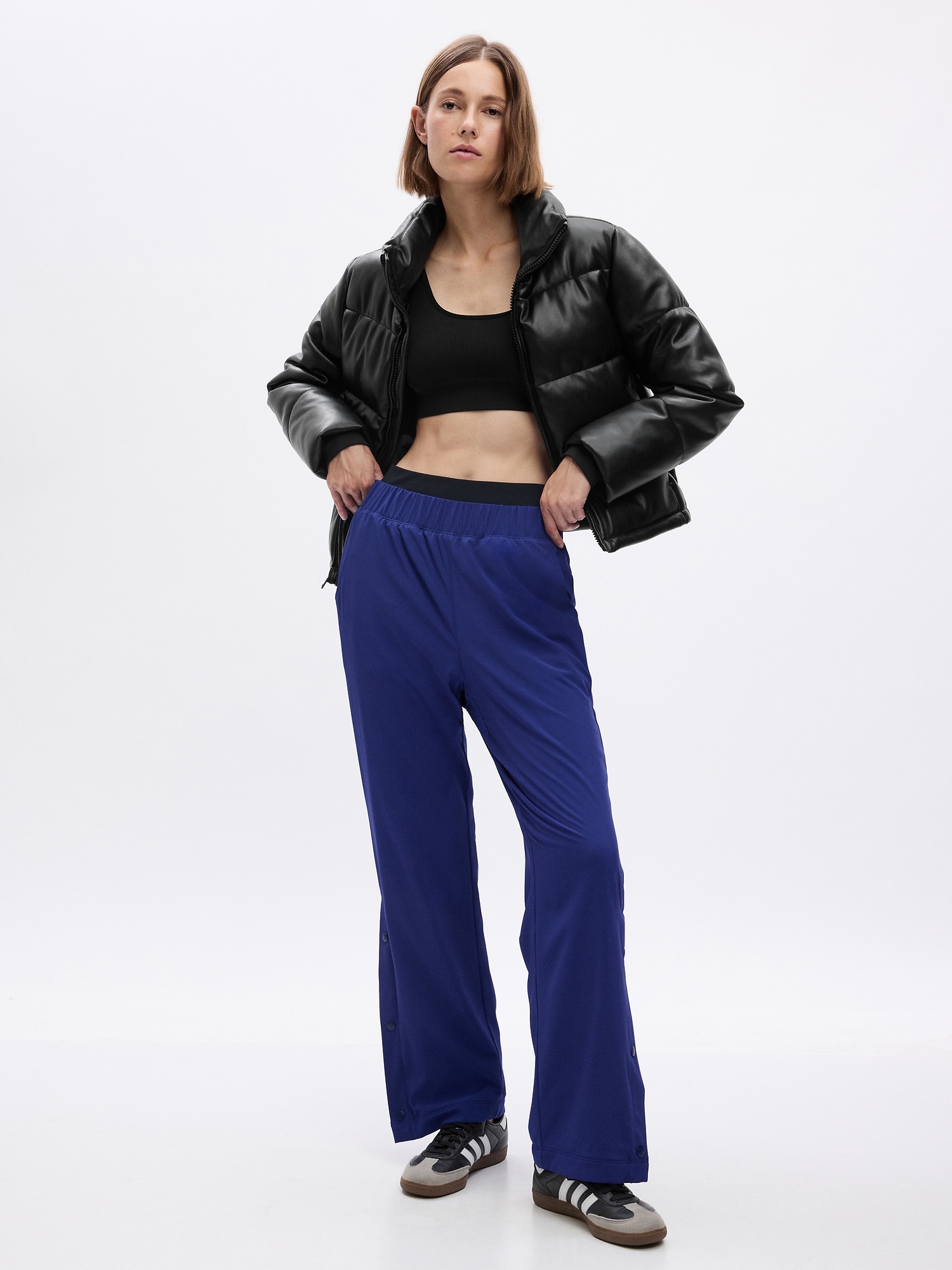 Fleece-Lined Cropped Ankle-Tied Pants for Women, Casual Sweatpants