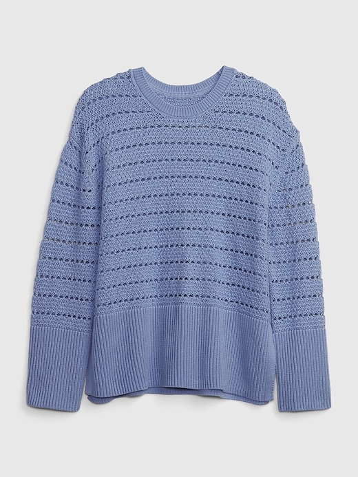 Image number 5 showing, 24/7 Split-Hem Crochet Sweater