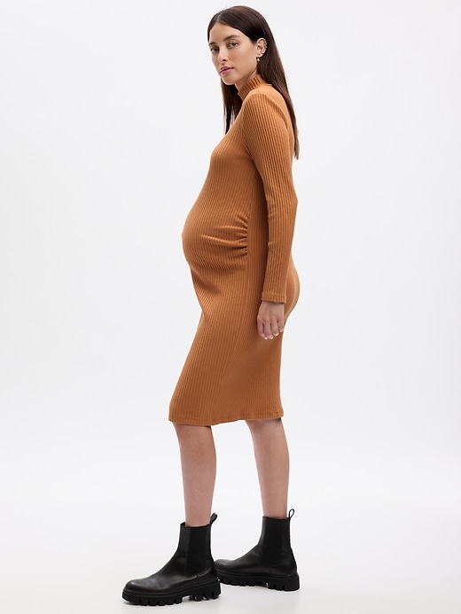 Image number 3 showing, Maternity Rib Midi Sweater Dress