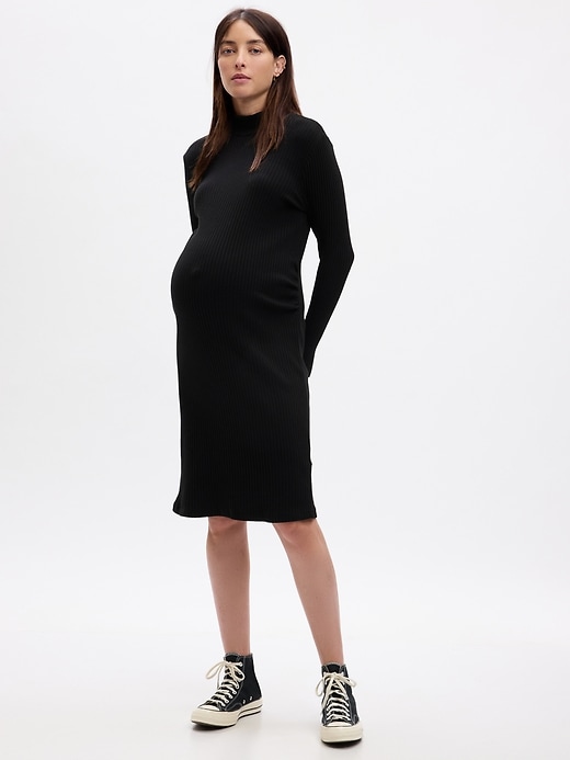 Image number 5 showing, Maternity Rib Midi Sweater Dress