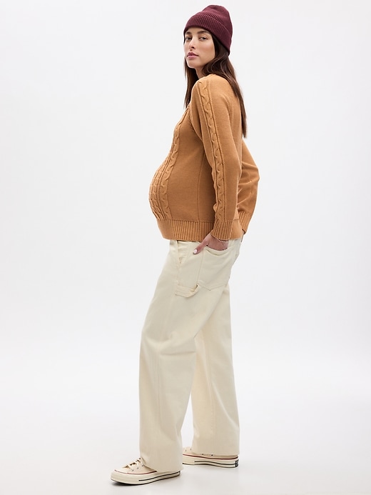Image number 3 showing, Maternity Cable-Knit Sweater