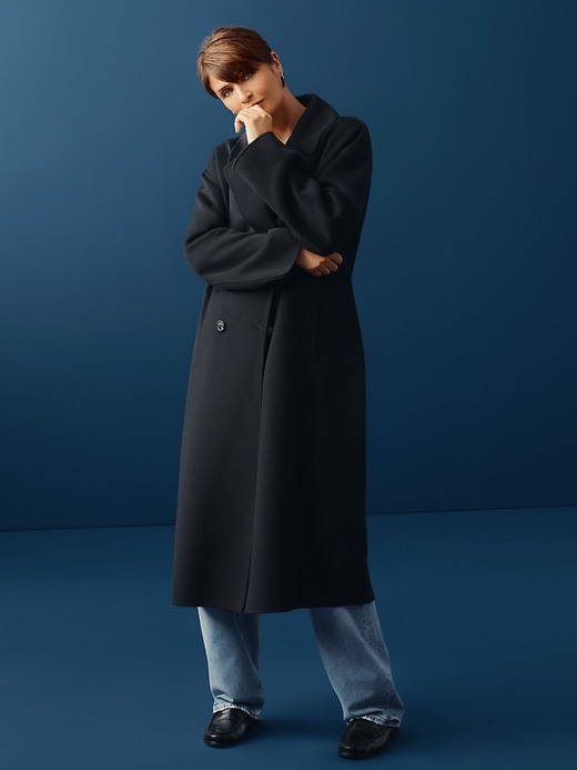 Image number 3 showing, Relaxed Wool Wrap Coat