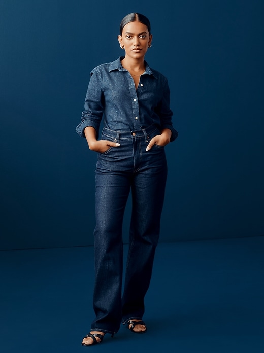 Image number 4 showing, Cropped Denim Shirt