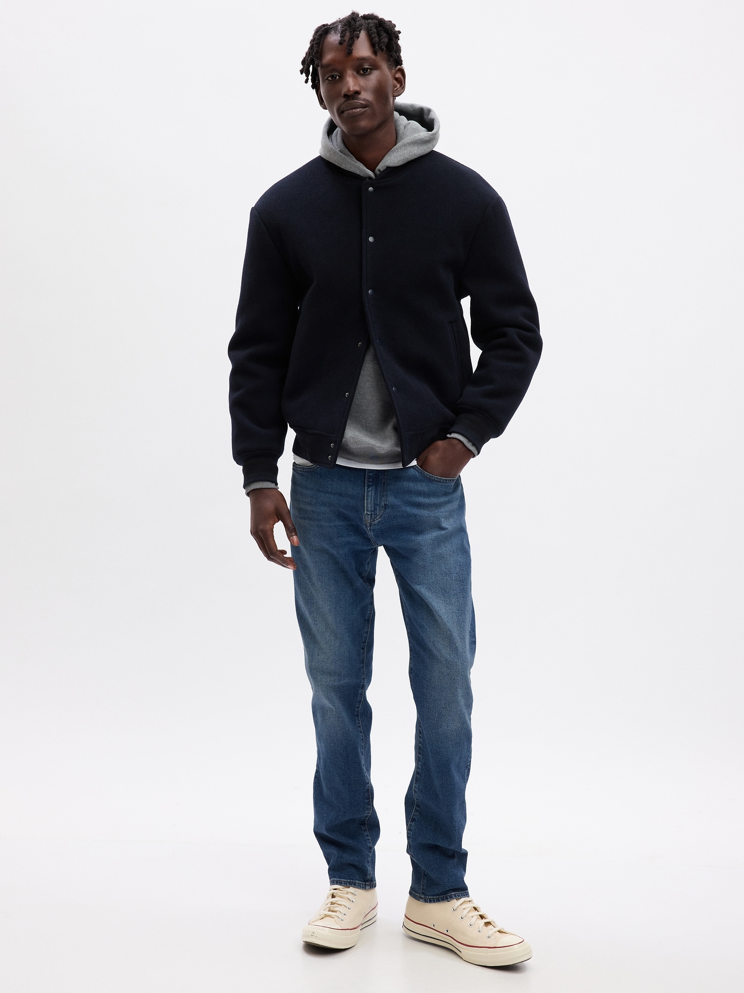 MyRunway  Shop GAP Medium Dark Tint Soft Wear Slim Jeans with GapFlex for  Men from