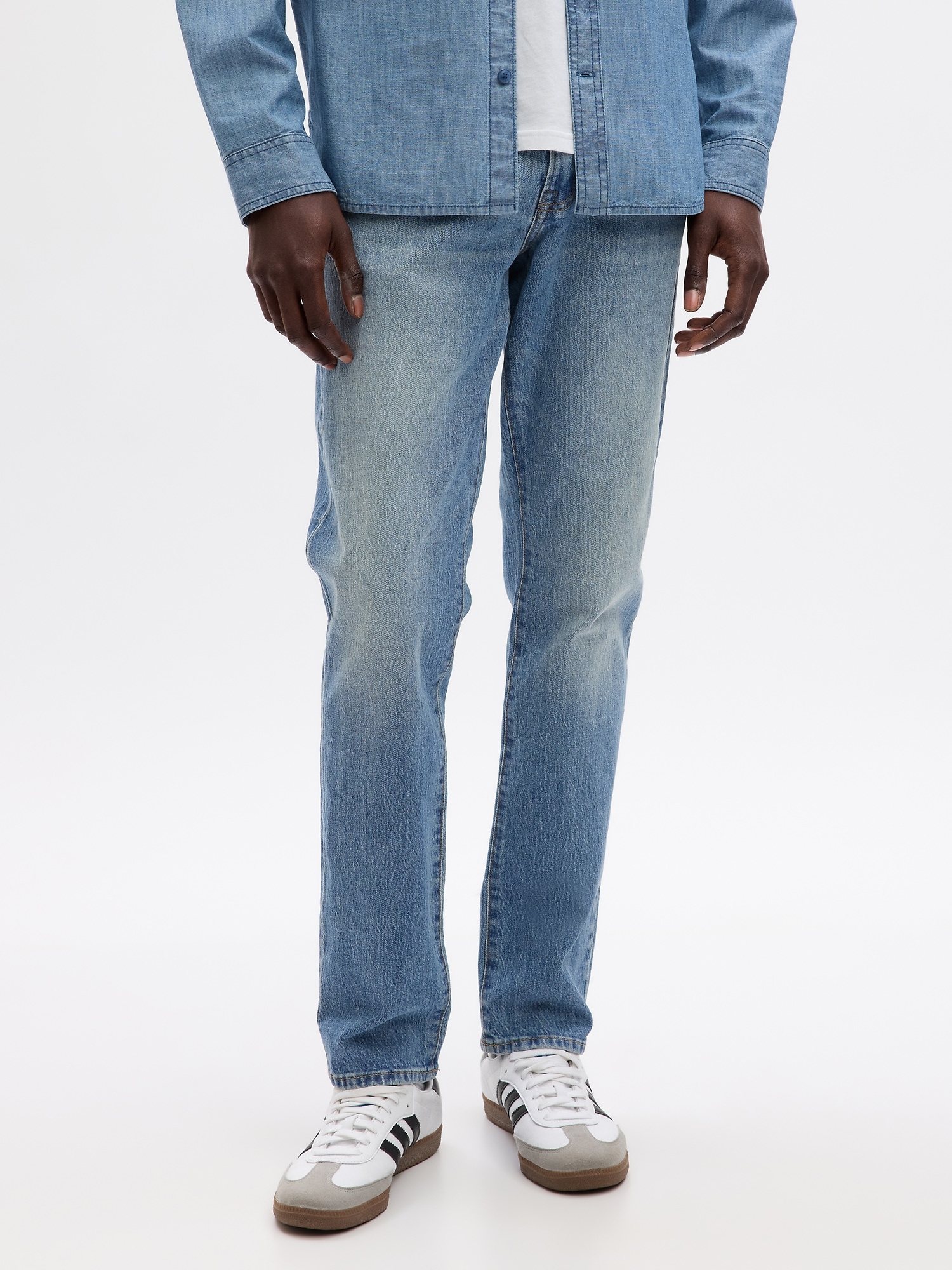 GAP Mens Soft Wear Slim Fit Jeans, Light Wash, 34W x 34L US at
